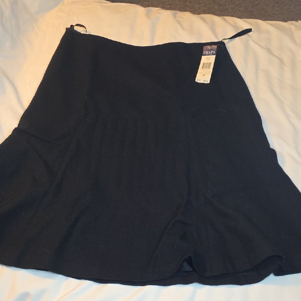 Chaps Classic Black A-Line Skirt
